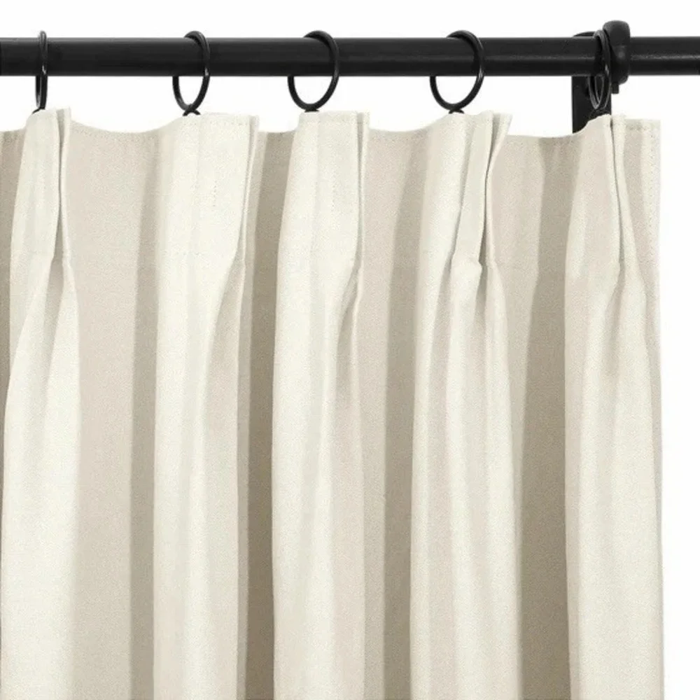 TWOPAGES Lila Thermal Insulated Pinch Pleated Curtains Beige (2) 52
